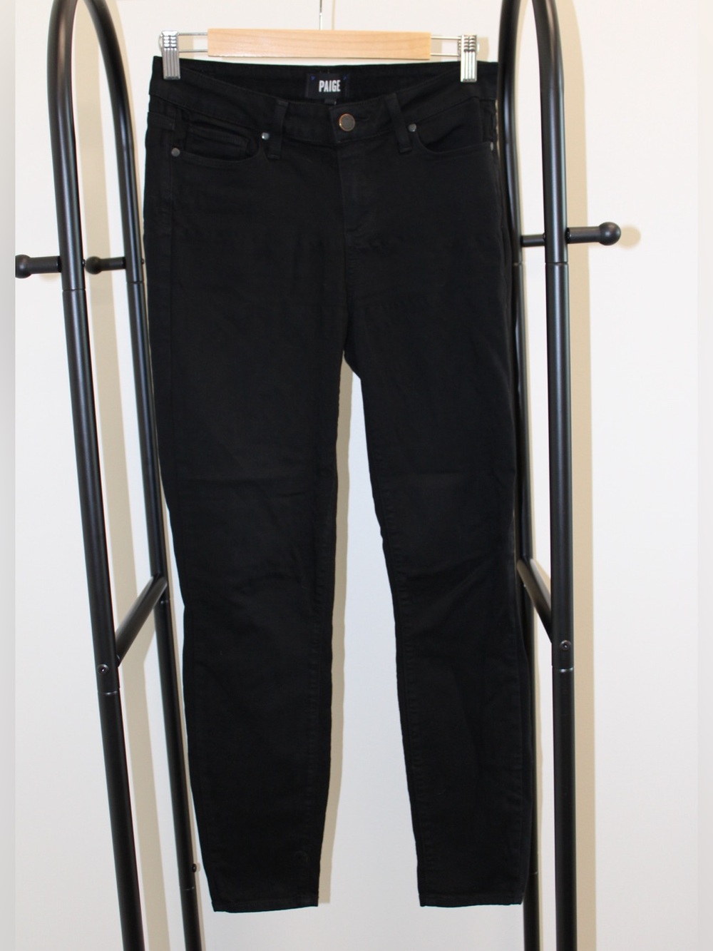 PAIGE Black High-Rise Slim Jeans